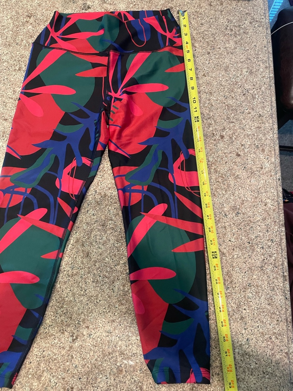 PatBO Red, Blue, Black Abstract Stripe leggings